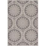 Rug Unique Loom Outdoor Botanical Gray Rectangular 3' 3 x 5' 0