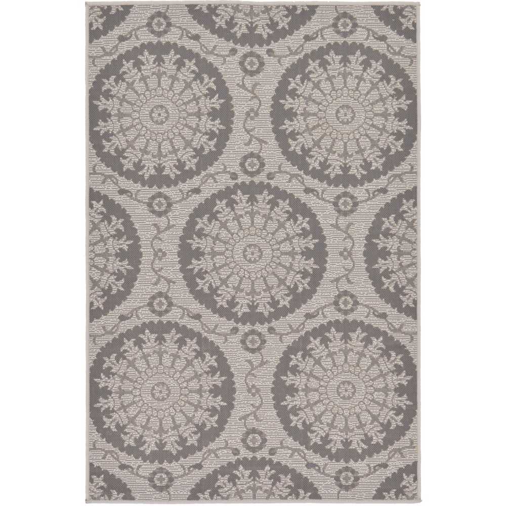 Rug Unique Loom Outdoor Botanical Gray Rectangular 3' 3 x 5' 0 Rug Unique Loom Outdoor Botanical Gray Rectangular 3' 3 x 5' 0