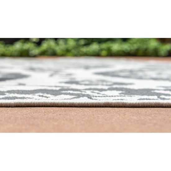 Rug Unique Loom Outdoor Botanical Gray Rectangular 3' 3 x 5' 0
