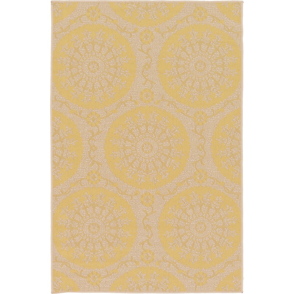 Rug Unique Loom Outdoor Botanical Yellow Rectangular 3' 3 x 5' 0 Rug Unique Loom Outdoor Botanical Yellow Rectangular 3' 3 x 5' 0