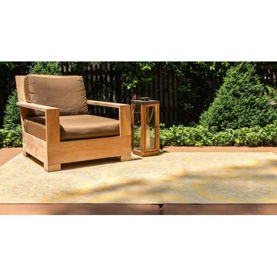 Rug Unique Loom Outdoor Botanical Yellow Rectangular 3' 3 x 5' 0