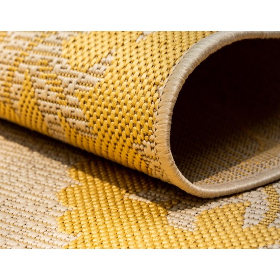 Rug Unique Loom Outdoor Botanical Yellow Rectangular 3' 3 x 5' 0