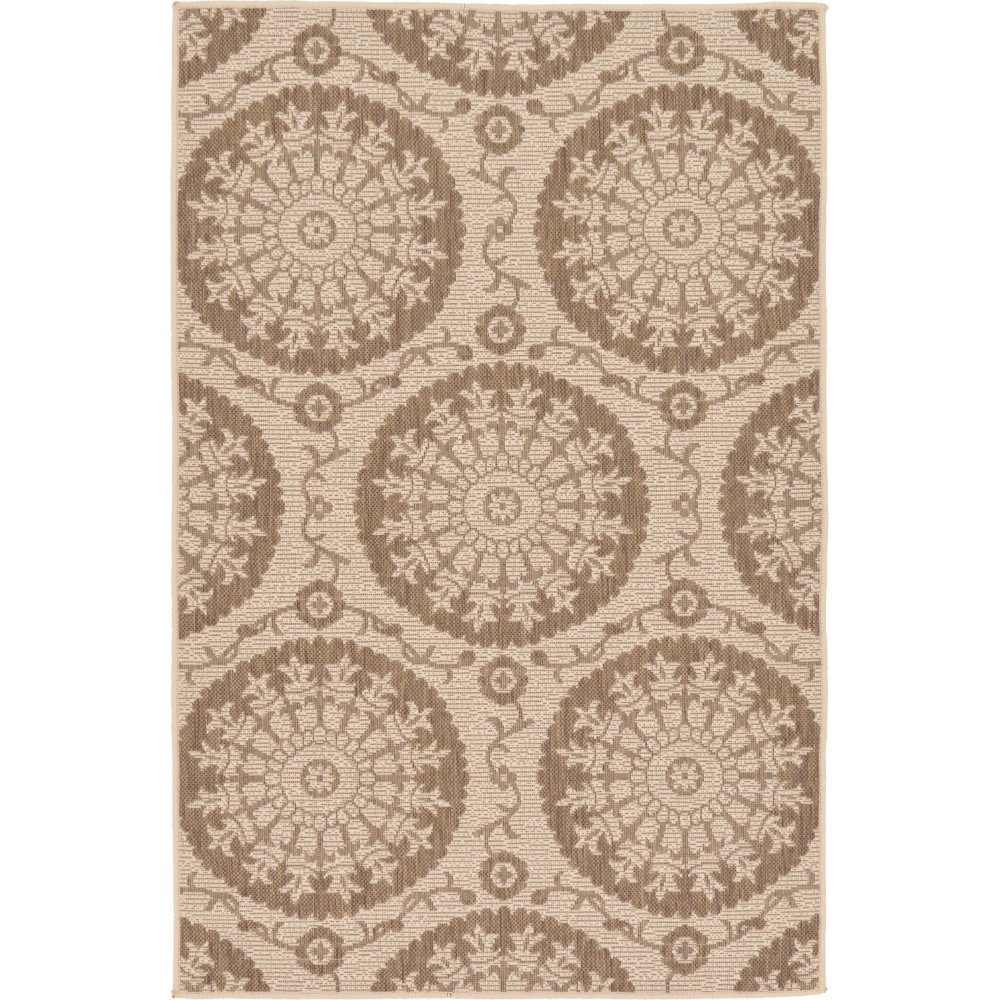 Rug Unique Loom Outdoor Botanical Brown Rectangular 3' 3 x 5' 0