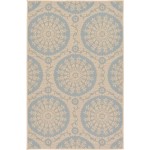 Rug Unique Loom Outdoor Botanical Light Blue Rectangular 3' 3 x 5' 0