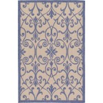 Rug Unique Loom Outdoor Botanical Blue Rectangular 3' 3 x 5' 0