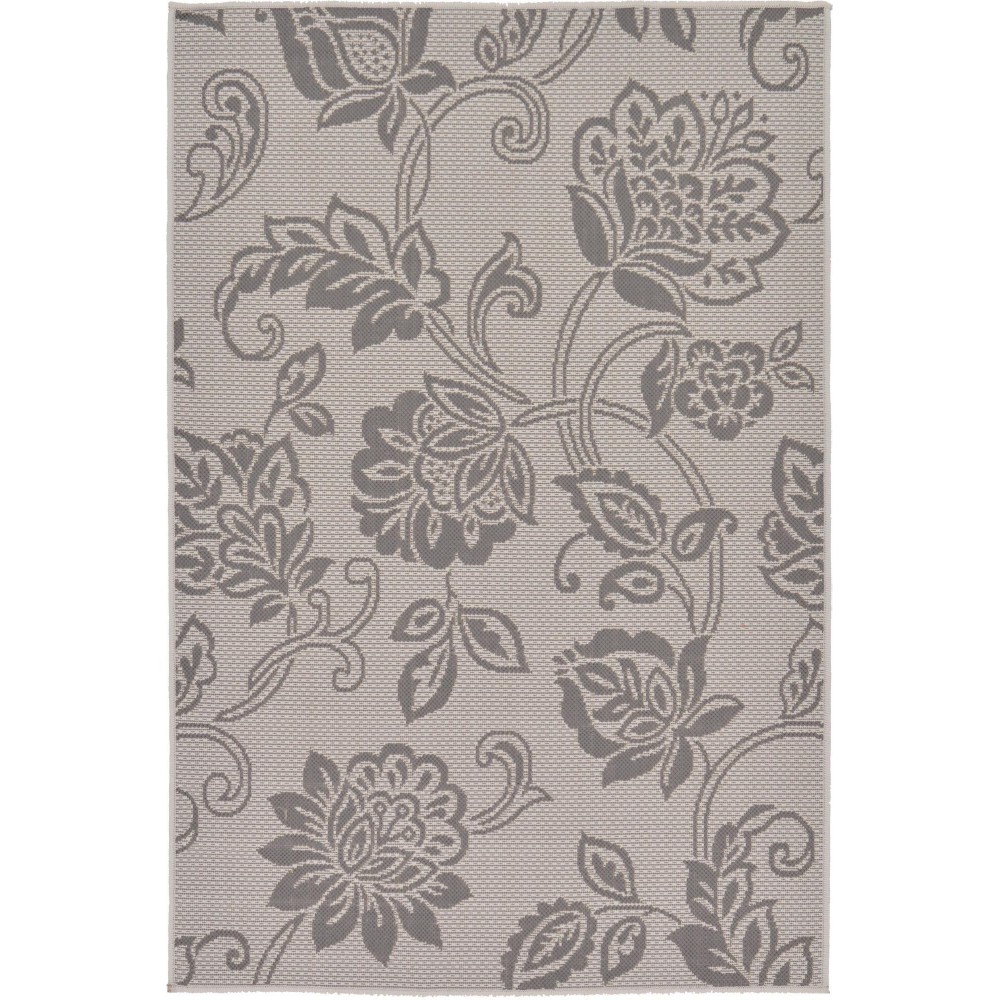 Rug Unique Loom Outdoor Botanical Gray Rectangular 3' 3 x 5' 0 Rug Unique Loom Outdoor Botanical Gray Rectangular 3' 3 x 5' 0