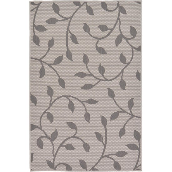 Rug Unique Loom Outdoor Botanical Gray Rectangular 3' 3 x 5' 0