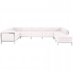 Melrose White LeatherSoft U-Shape Sectional Configuration, 7 Pieces