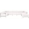 Melrose White LeatherSoft U-Shape Sectional Configuration, 7 Pieces