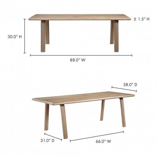 MALIBU DINING TABLE WHITE OAK