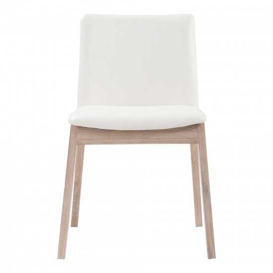 DECO OAK DINING CHAIR WHITE PVC-M2