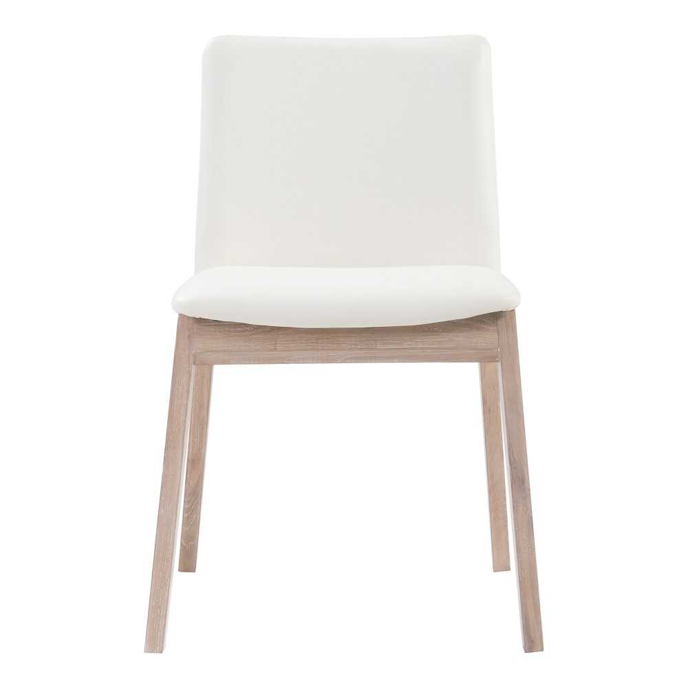 DECO OAK DINING CHAIR WHITE PVC-M2