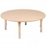45" Round Natural Plastic Height Adjustable Activity Table Set with 2 Chairs