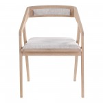 PADMA OAK ARM CHAIR LIGHT GREY