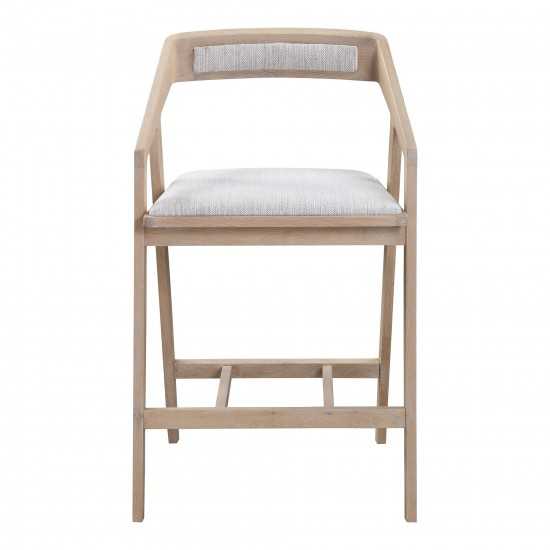 PADMA OAK COUNTER STOOL LIGHT GREY