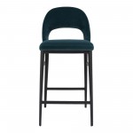 ROGER COUNTER STOOL TEAL VELVET