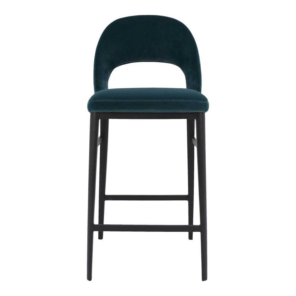 ROGER COUNTER STOOL TEAL VELVET