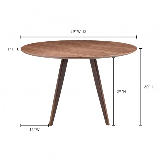 DOVER DINING TABLE SMALL WALNUT