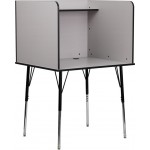Study Carrel with Adjustable Legs and Top Shelf in Nebula Grey Finish