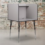 Study Carrel with Adjustable Legs and Top Shelf in Nebula Grey Finish