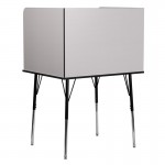 Study Carrel with Adjustable Legs and Top Shelf in Nebula Grey Finish
