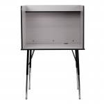 Study Carrel with Adjustable Legs and Top Shelf in Nebula Grey Finish