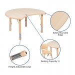 25.125"W x 35.5"L Crescent Natural Plastic Height Adjustable Activity Table Set with 4 Chairs