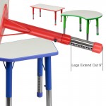 21.875''W x 26.625''L Rectangular Blue Plastic Height Adjustable Activity Table with Grey Top