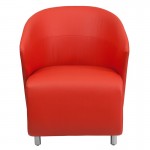 Red LeatherSoft Curved Barrel Back Lounge Chair