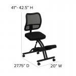 Mobile Ergonomic Kneeling Office Chair with Black Mesh Back