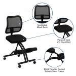 Mobile Ergonomic Kneeling Office Chair with Black Mesh Back