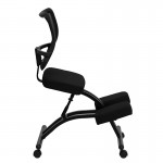 Mobile Ergonomic Kneeling Office Chair with Black Mesh Back