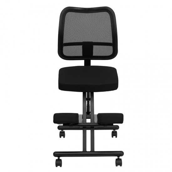 Mobile Ergonomic Kneeling Office Chair with Black Mesh Back