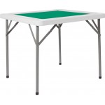 34.5" Square 4-Player Folding Card Game Table with Green Playing Surface and Cup Holders