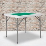 34.5" Square 4-Player Folding Card Game Table with Green Playing Surface and Cup Holders