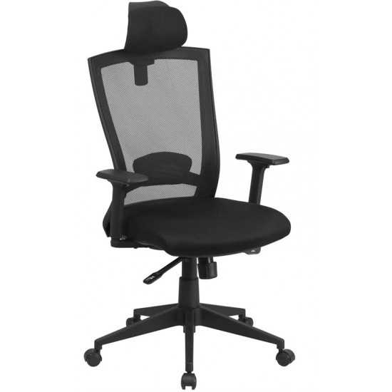 High Back Black Mesh Executive Swivel Ergonomic Office Chair with Back Angle Adjustment and Adjustable Arms