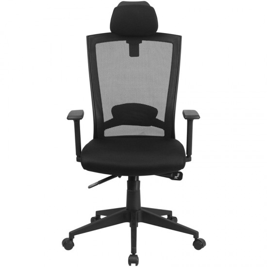 High Back Black Mesh Executive Swivel Ergonomic Office Chair with Back Angle Adjustment and Adjustable Arms