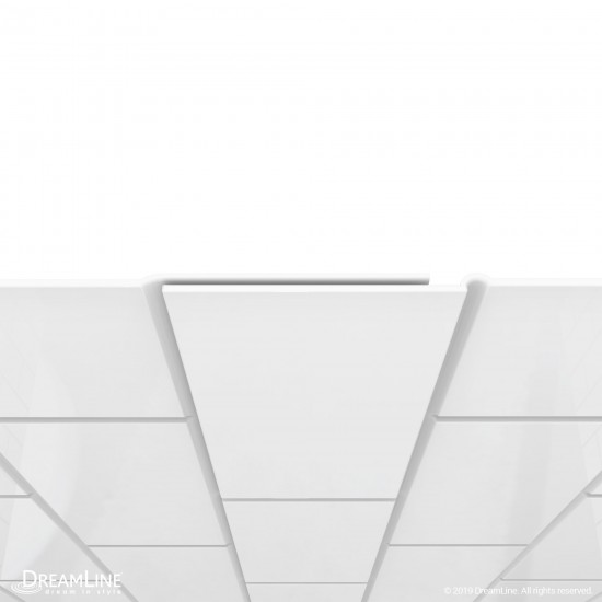 QWALL-VS 56-60 in. W x 36 in. D x 62 in. H Acrylic Backwall Kit in White