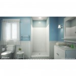 QWALL-VS 32-36 in. W x 41-1/2 in. D x 76 in. H Acrylic Backwall Kit in White