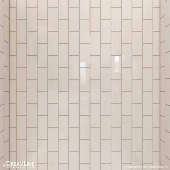 QWALL-VS 32-36 in. W x 41-1/2 in. D x 76 in. H Acrylic Backwall Kit in Biscuit