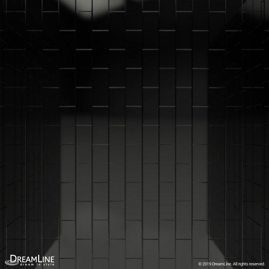 QWALL-VS 32-36 in. W x 41-1/2 in. D x 76 in. H Acrylic Backwall Kit in Black