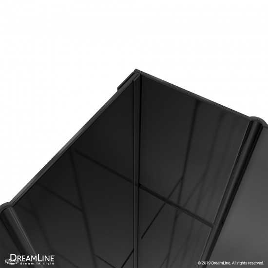 QWALL-VS 32-36 in. W x 41-1/2 in. D x 76 in. H Acrylic Backwall Kit in Black
