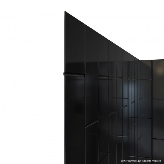 QWALL-VS 32-36 in. W x 41-1/2 in. D x 76 in. H Acrylic Backwall Kit in Black