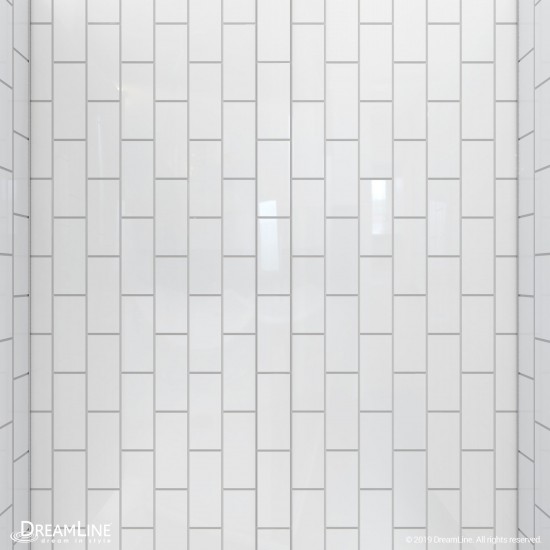 QWALL-VS 44-48 in. W x 41-1/2 in. D x 76 in. H Acrylic Backwall Kit in White