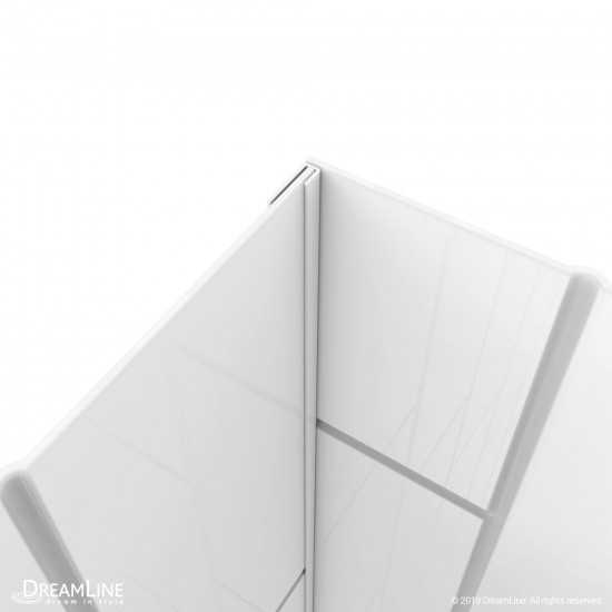 QWALL-VS 44-48 in. W x 41-1/2 in. D x 76 in. H Acrylic Backwall Kit in White