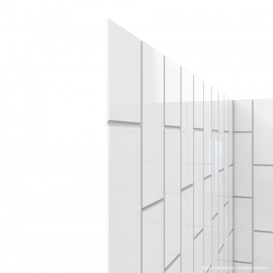 QWALL-VS 44-48 in. W x 41-1/2 in. D x 76 in. H Acrylic Backwall Kit in White