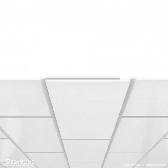 QWALL-VS 44-48 in. W x 41-1/2 in. D x 76 in. H Acrylic Backwall Kit in White
