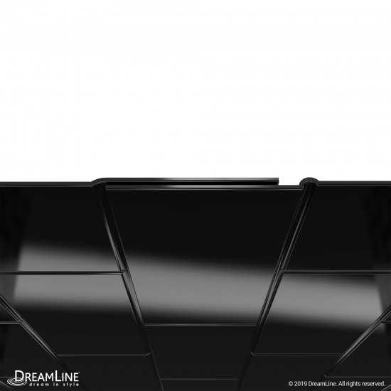 QWALL-VS 44-48 in. W x 41-1/2 in. D x 76 in. H Acrylic Backwall Kit in Black