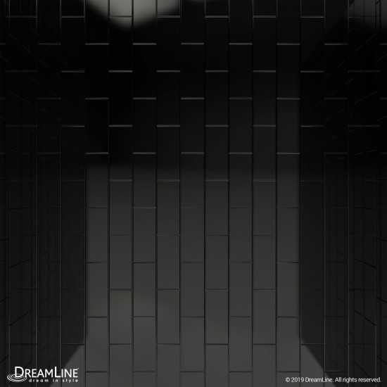 QWALL-VS 50-54 in. W x 41-1/2 in. D x 76 in. H Acrylic Backwall Kit in Black