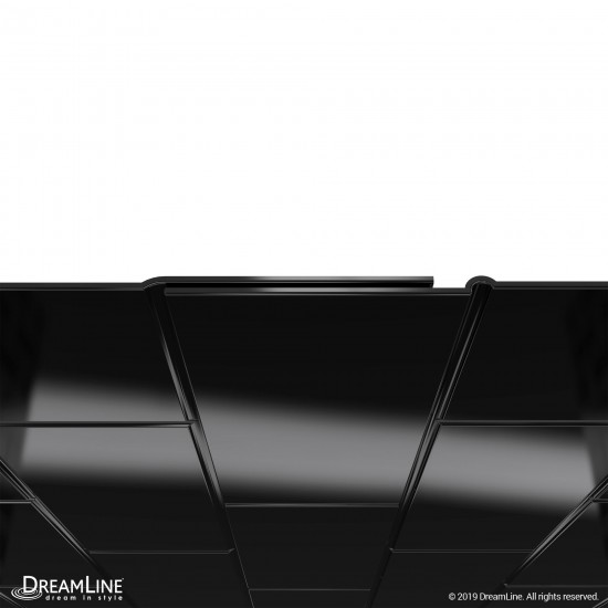 QWALL-VS 50-54 in. W x 41-1/2 in. D x 76 in. H Acrylic Backwall Kit in Black